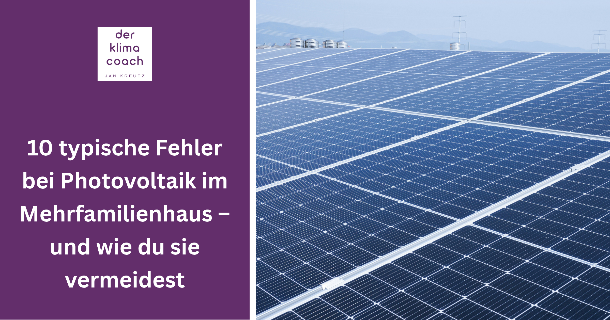 Photovoltaikanlage auf dem Dach eines Mehrfamilienhauses mit großflächigen Solarmodulen.